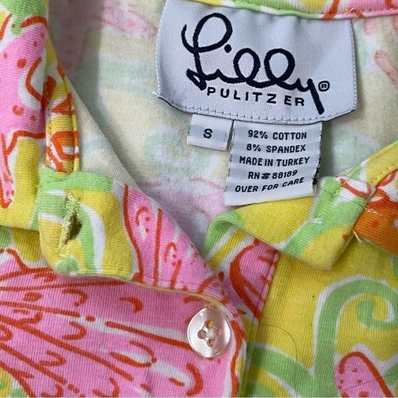 Lilly Pulitzer | Vintage Print: Sunrise Sandbar Crab Polo Shirt | Girls Small - Picture 2 of 6